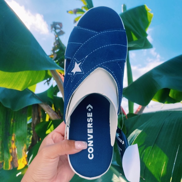 Converse One Star Slip On Platform Sandals Navy - Picture 4 of 6